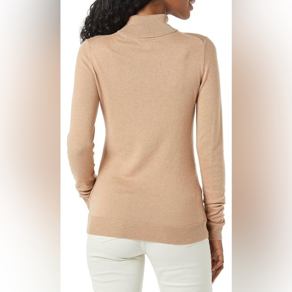 Amazon Essentials Camel Tan Neutral Turtleneck Pullover Sweater sz XS - Picture 2 of 7